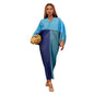 Hot Selling V-neck Bat Sleeve Printed Pleated Dress Stretch Fabric Dresses