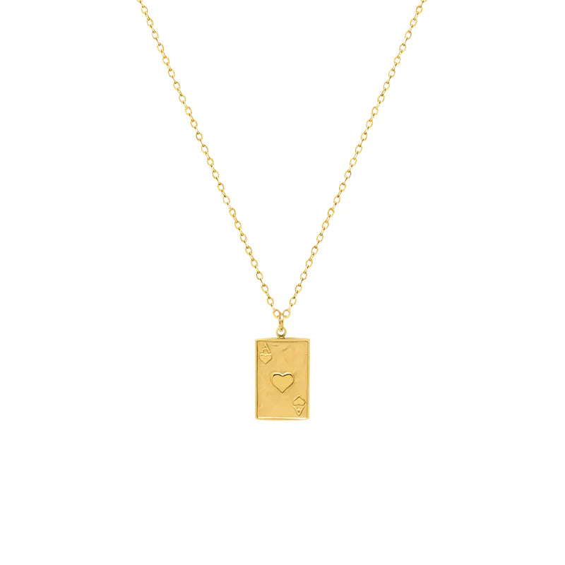Square Pendant Heart Necklace LUNAR VINES
