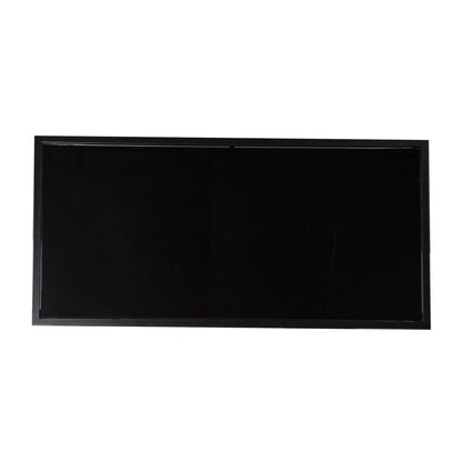 HMS 42\" Tea Table Black Glass Faux Marble Metal Traditional Scandinavian Chinese Style Featuring Sintered Stone Material Shelf NovaCart