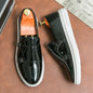 Double Strap Monk Wedding Shoes Comfortable White Black Color Durable Patent Leather Shoes for Men NovaCart