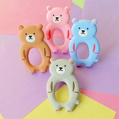 4pcs  Bear Silicone  Teether Baby Teething Toys Chewable  Cartoon Animal Shape Baby Products Nursing Gift Stevvex