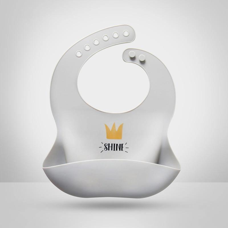 Luxury Modern Bibs Waterproof Soft Silicone Kids Girl Boy Adjustable Children Bib Cute Cartoon Print Baby Feeding Stuff For Kids Stevvex