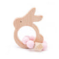Wooden Teether Hedgehog Crochet Beads Wood Crafts Ring Engraved Bead Baby Teether Wooden Toys For Kids Rattle Stevvex
