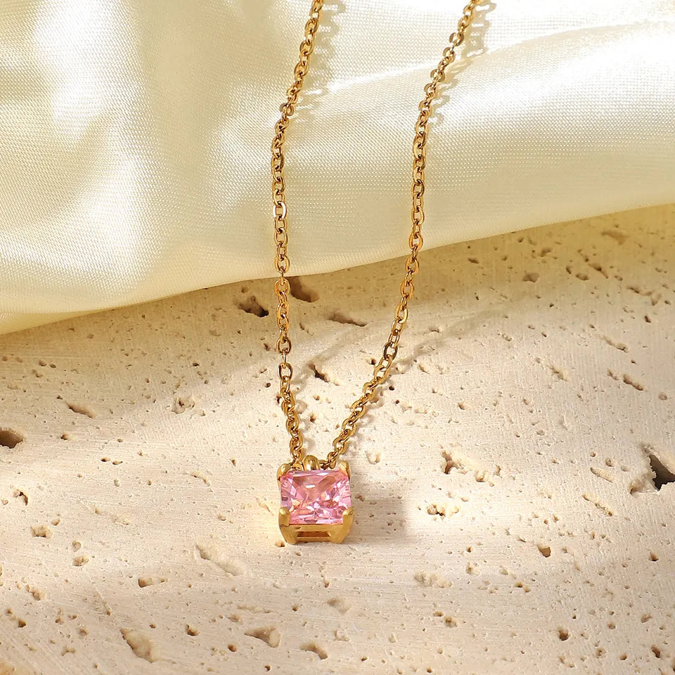 Colorful Cubic Zirconia Pendant Necklace LUNAR VINES
