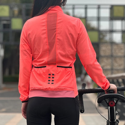 WOSAWE Ready to Ship Women Cycling Bicycle Windproof Jackets With Rear Mesh Breathable Fabric Quick-drying Cycling Coat NovaCart