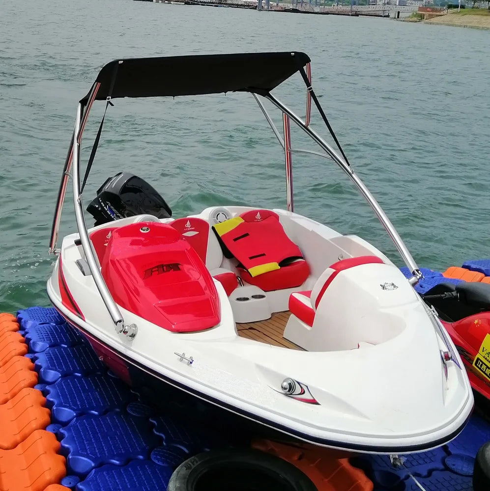 4.67 M 4 Seats Fiberglass Outboard Engine High Speed Boat for Personal Pleasure NovaCart