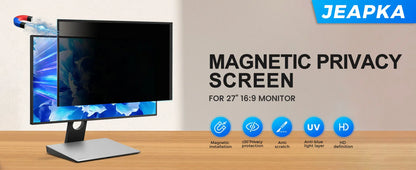 JEAPKA 27 Inch Frameless Monitor 16:9 Widescreen Privacy Screen Protector Hidden Design Magnetic Anti-Blue Light Shield NovaCart