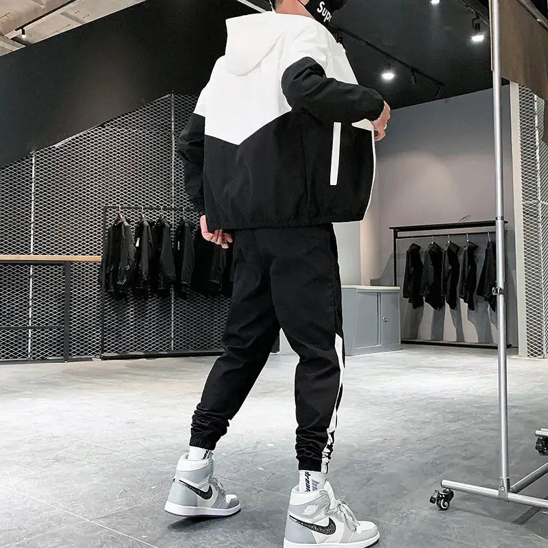 2026 Men Tracksuit Casual Joggers Hooded Sportswear Jackets And Pants 2 Piece Sets Hip Hop Running Sports Suit NovaCart