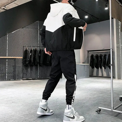 2026 Men Tracksuit Casual Joggers Hooded Sportswear Jackets And Pants 2 Piece Sets Hip Hop Running Sports Suit NovaCart
