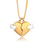 2Pcs Lovers Matching Heart Pendant Couple Magnetic Heart Pendant Necklace Couple Jewelry