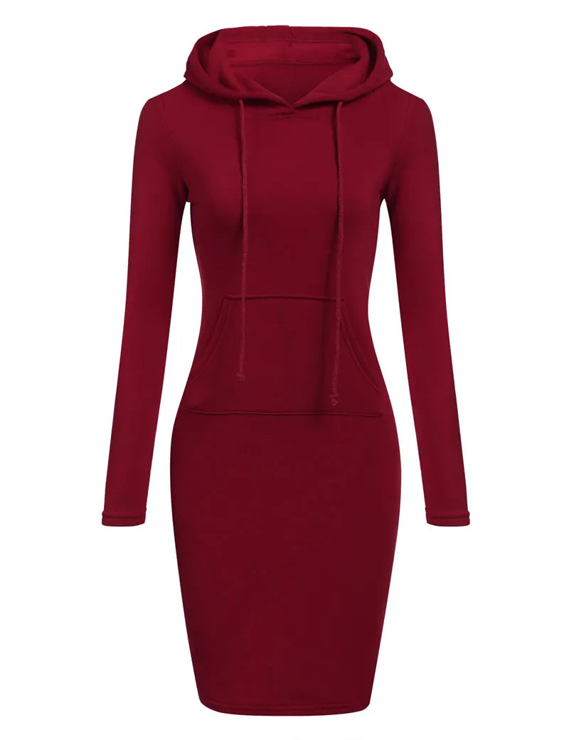 Ladies Dress Autumn Women Hooded Dresses Hoodies Women Sweatshirts Women Hoodies Dress Tops Ladies Clothing NovaCart