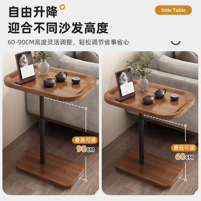 Nordic Wooden Modern Shaped Folding Coffee Tables for Living Room Apartment Bed Adjustable Height Side Table Wood Home NovaCart
