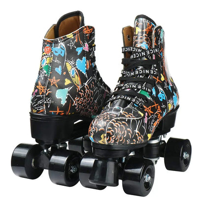 TopSupply New Design High-top for Adult Unisex Indoor and Outdoor Skating Four Light up Wheels Roller Skates With Shoes Bag NovaCart
