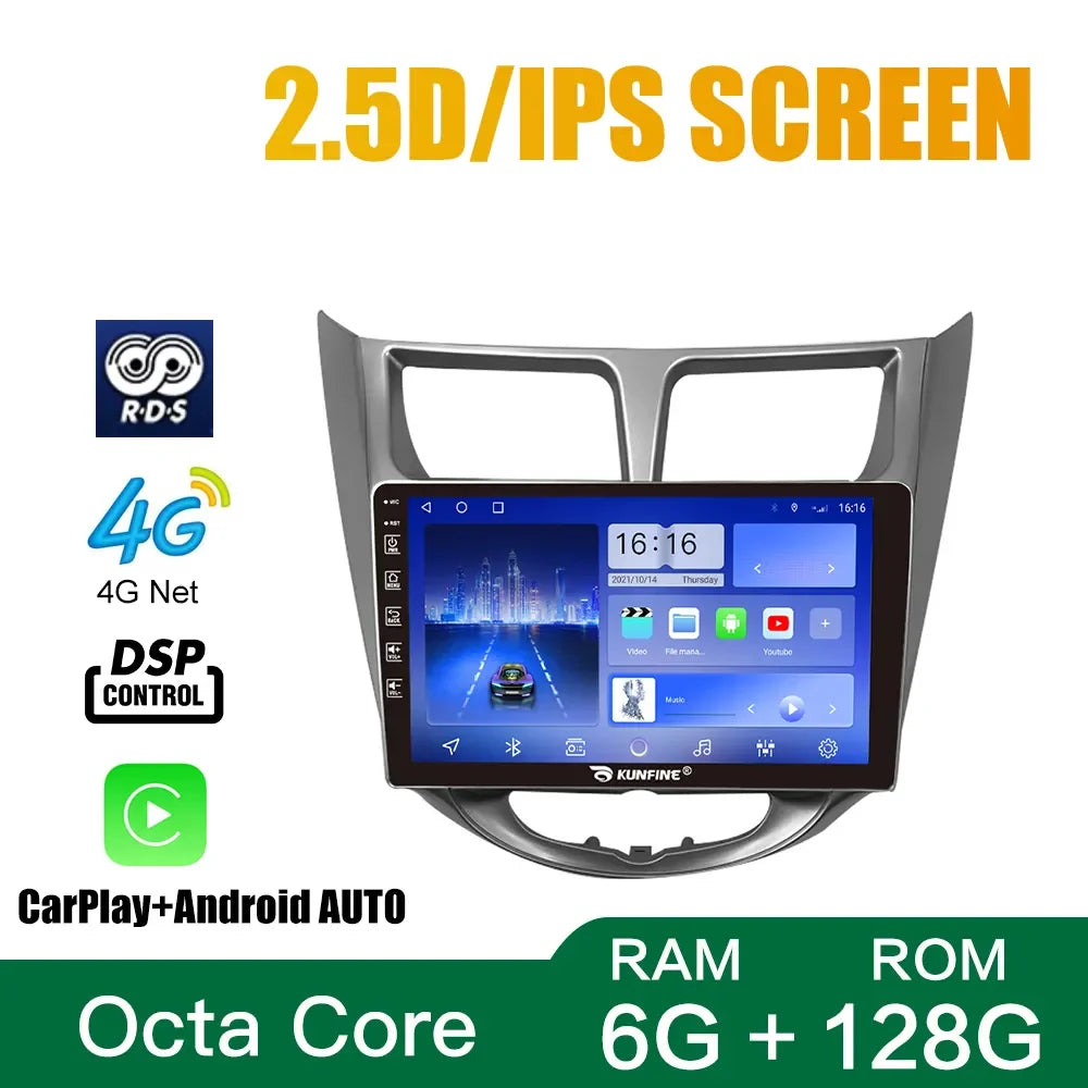 For Hyundai Verna Accent Solaris 2010-2016 9 Inch Device Double 2 Din Octa-Core Quad Car Stereo GPS Navigation Android Car Radio NovaCart