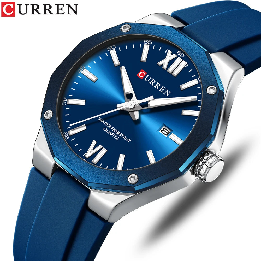 CURREN 8465 Brand Silicone Men Watches Big Dial Quartz Wristwatches Simple Watches Clock Reloj Hombre Male Casual Watch for Gift NovaCart