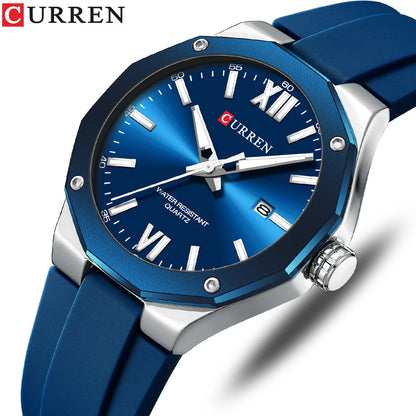 CURREN 8465 Brand Silicone Men Watches Big Dial Quartz Wristwatches Simple Watches Clock Reloj Hombre Male Casual Watch for Gift NovaCart