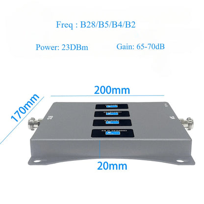 High-power Four Band 700/850/1700/1900mhz Mobile Signal Booster B28/B5/B4/B2 Repeater Signal Booster 2G 3G 4G 5G LTE Amplifier NovaCart