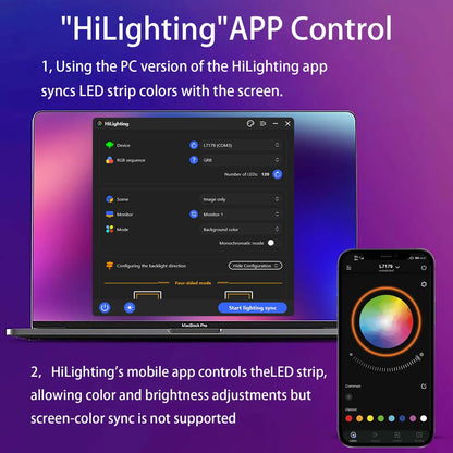 BPSK3 Ambient PC MacOS Backlight for Game Computer Monitor Immersion Gaming Desktop Sync RGB LED Strip Light Screen Decor Lights NovaCart