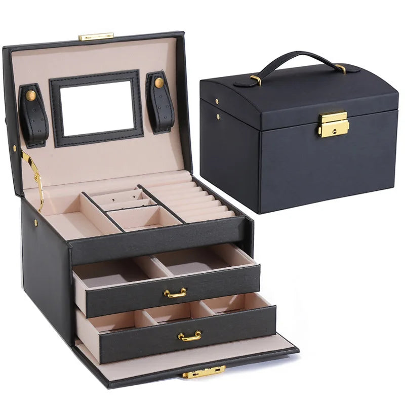 Hot Sale PU Leather Jewelry Storage Box Different Color Organizer for Earrings Necklace Jewelry NovaCart