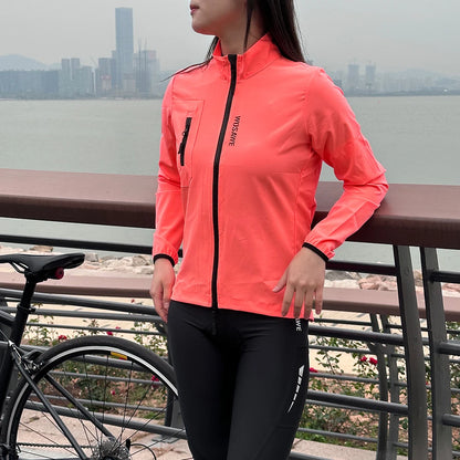 WOSAWE Ready to Ship Women Cycling Bicycle Windproof Jackets With Rear Mesh Breathable Fabric Quick-drying Cycling Coat NovaCart
