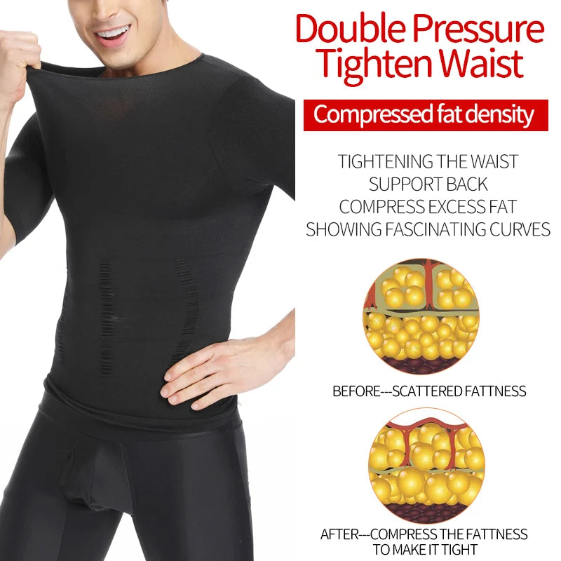 Mens Slimming Body Shaper Chest Compression Shirts Tummy Control Shapewear Gynecomastia Abdomen Slim Vest Waist Trainer Corset NovaCart