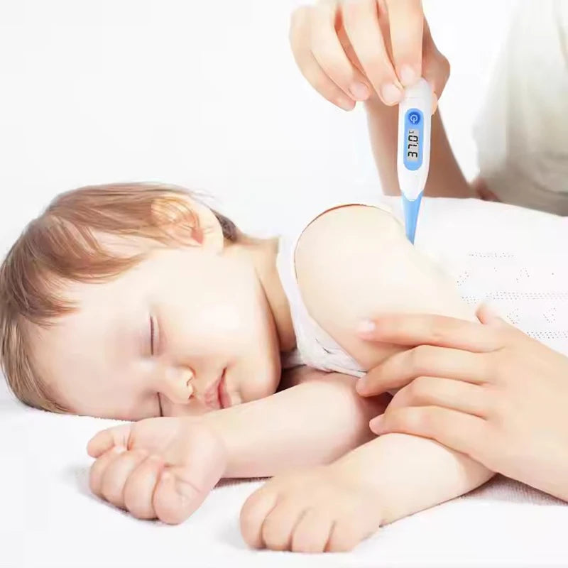 Flexible Tip Digital Thermometer Waterproof Plastic Baby Oral & Armpit Thermometer for Clinical Hospitals & Household Use NovaCart