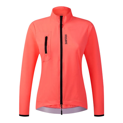 WOSAWE Ready to Ship Women Cycling Bicycle Windproof Jackets With Rear Mesh Breathable Fabric Quick-drying Cycling Coat NovaCart