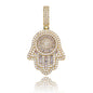 Hand Pendant Necklace With Tennis Chain Cuban chain Gold Silver Color Iced Out Hip Hop Rock Jewelry