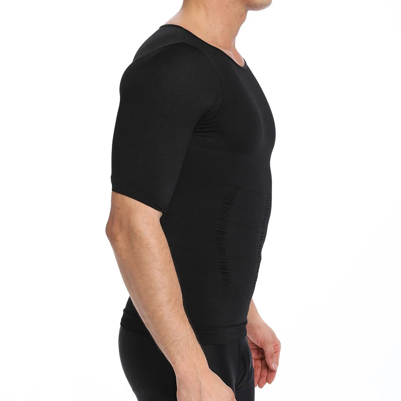 1/2 PCS Men Body Shaper T-Shirt Slimming Shapewear Corrective Posture Belly Control Compression Man Modeling Underwear Corset NovaCart