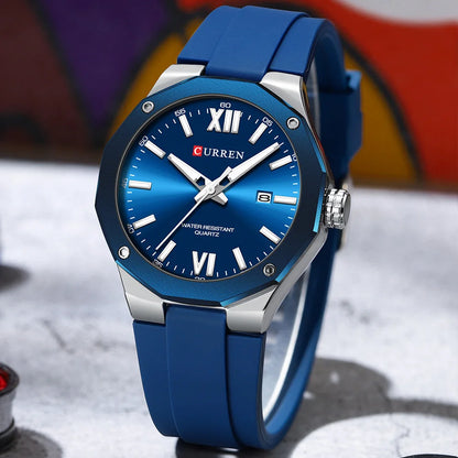CURREN 8465 Brand Silicone Men Watches Big Dial Quartz Wristwatches Simple Watches Clock Reloj Hombre Male Casual Watch for Gift NovaCart
