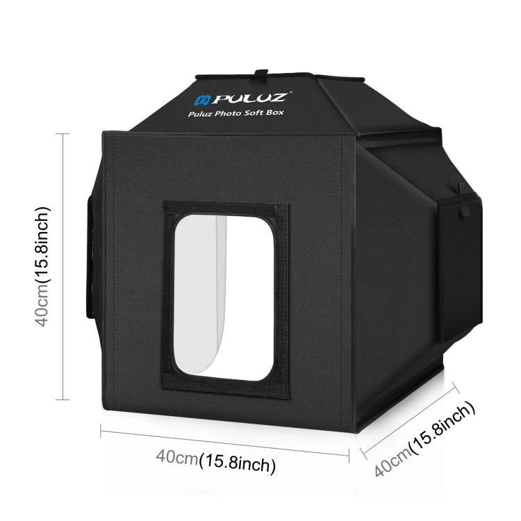 New Arrivals PULUZ 40cm Folding 72W 5500K Studio Shooting Tent Soft Box Photography Lighting Kit With 4 Colors Backdrops NovaCart