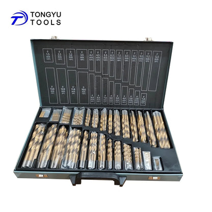 230PCS (1-13)mm TiN Coated HSS Drill Bit Set, DIN338 Metric HSS-R Jobber Twist Bit Kit for Metal Drilling, DIY Use in Stock NovaCart