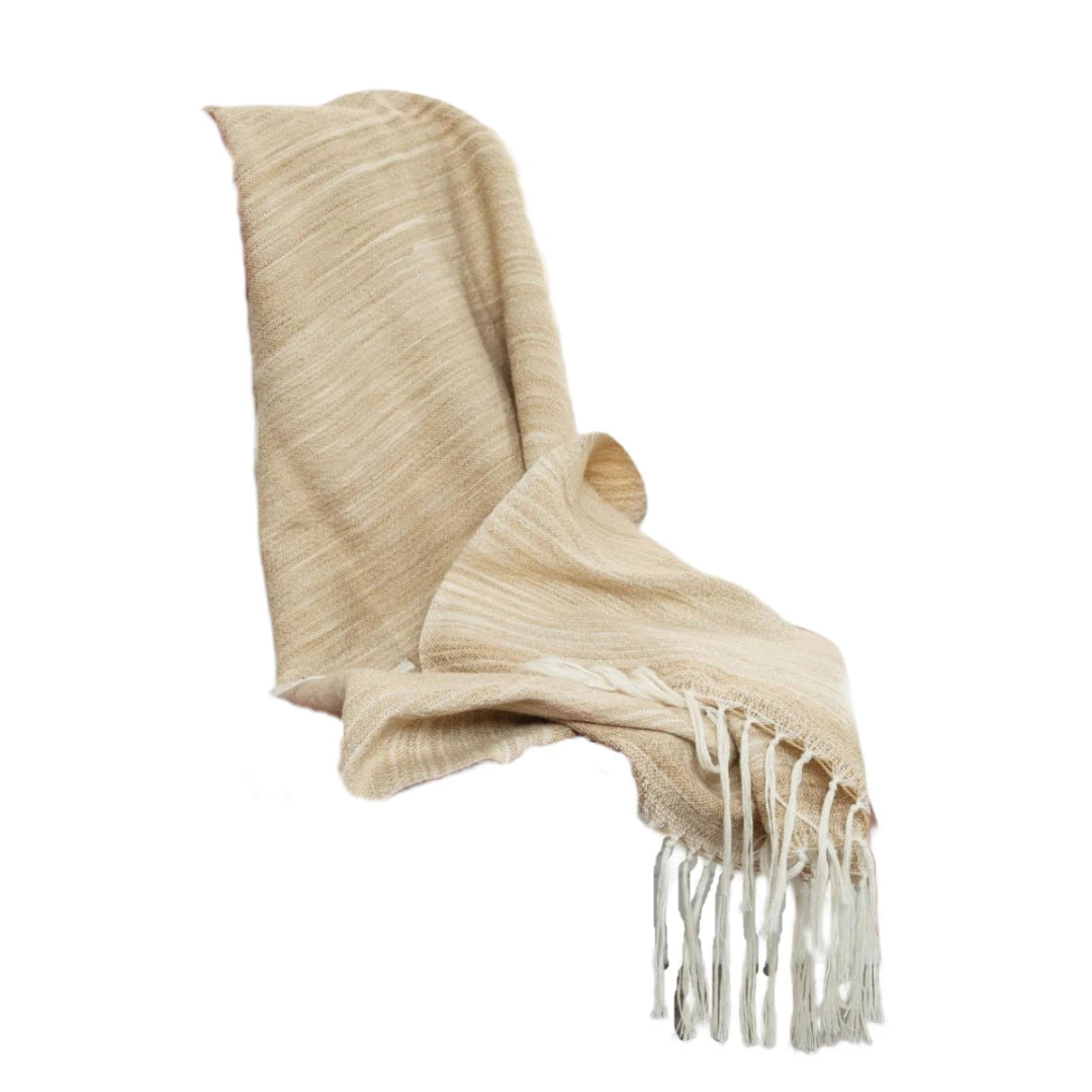 HMS 100% Poly PET Woven Beige Throw Blanket with Animal Pattern Soft and Cozy for Home Decor NovaCart