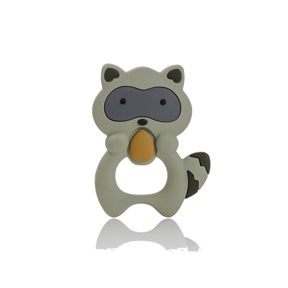 Silicone Raccoon Animal Cartoon Teether  Food Grade Chewable  Teething Toddle Safe For Baby And Perfect Gift For Babies Stevvex