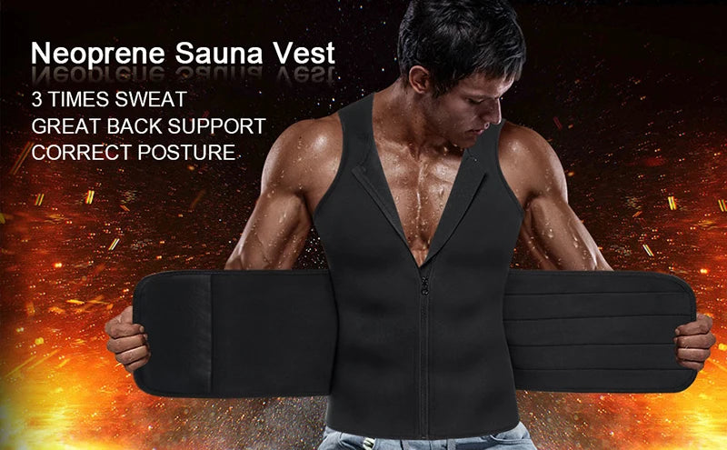 Neoprene Men's Shapers Sweat Vest for Men Waist Trainer Vest Adjustable Workout Body Shaper with Double Zipper for Sauna Suit NovaCart