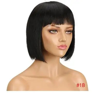 Wholesale Straight Bob Wig Brazilian Remy Hair Human Hair Wigs for Women Ombre Color Full Machine Made Wig With Bang NovaCart