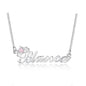 Crown Nameplate with Birthstone Custom Name Letter Necklace
