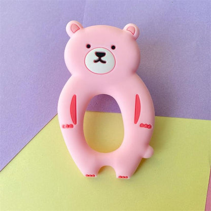 4pcs  Bear Silicone  Teether Baby Teething Toys Chewable  Cartoon Animal Shape Baby Products Nursing Gift Stevvex