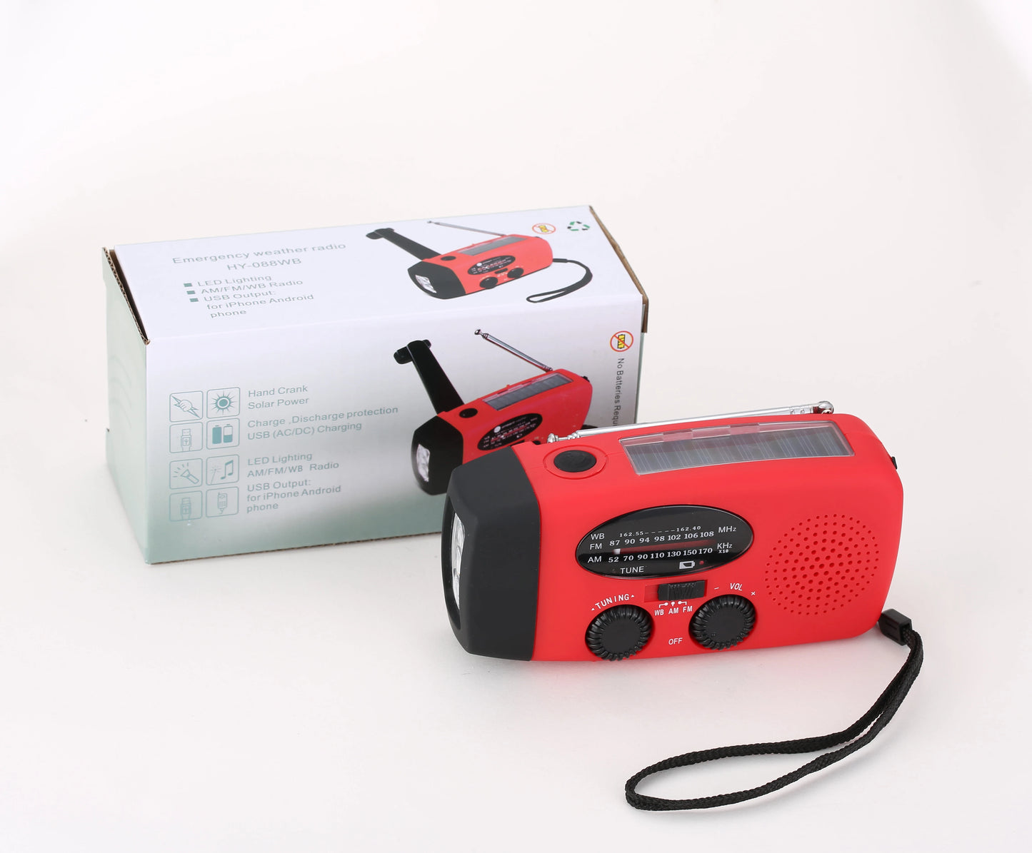 Emergency Solar Hand Crank AM/FM NOAA Radio/Flashlight/Cell Phone Charger/300-1000amh Battery/original Designer & Manufacturer NovaCart