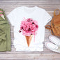 Dream Feather Print Summer Short Sleeve T-Shirts Top Graphic Plue Size