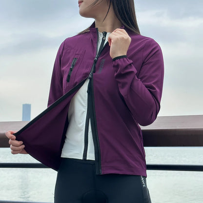WOSAWE Ready to Ship Women Cycling Bicycle Windproof Jackets With Rear Mesh Breathable Fabric Quick-drying Cycling Coat NovaCart