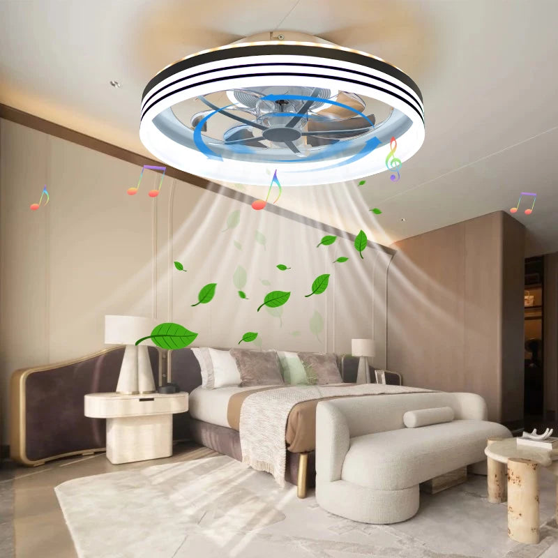 20 Inches RGBCW Lights 7 Wind Speeds Reversible Smart Living Ceiling Fan With Remote Control for Bedroom Living Room Dining Room NovaCart