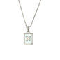 18K Golden Chain Necklaces Male Square Natural Shell Initial Letters Pendant Stainless Steel Jewelry