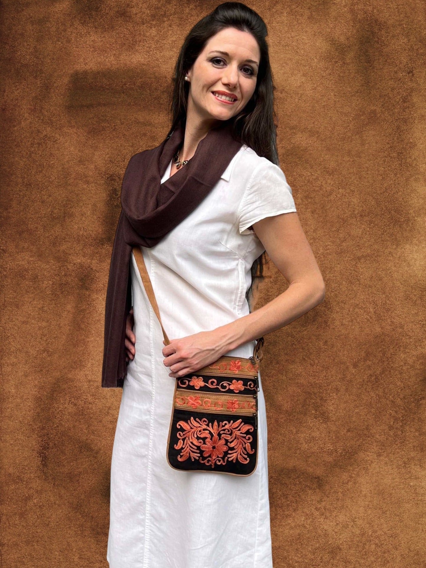 Peach Blossom Floral Crossbody Bag – Stylish & Functional Cowgirl Accessory Country in My Heart