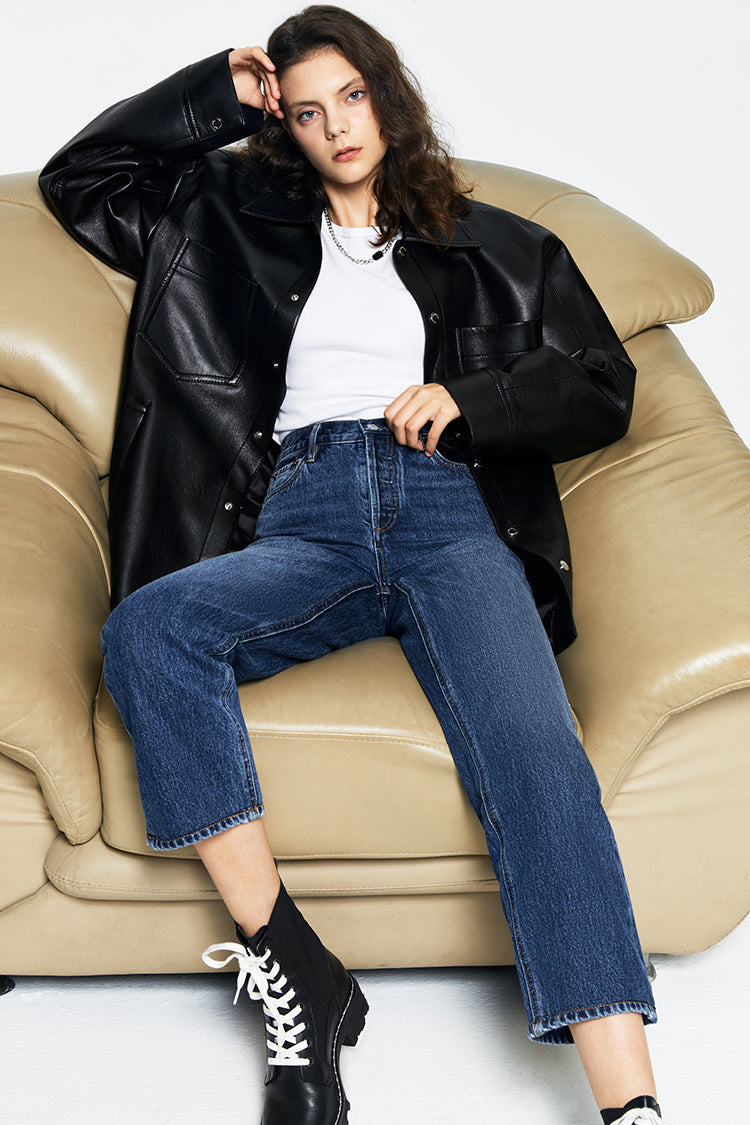 Manhattan High Rise Straight Ankle Jeans HJ160 Hey Joanie