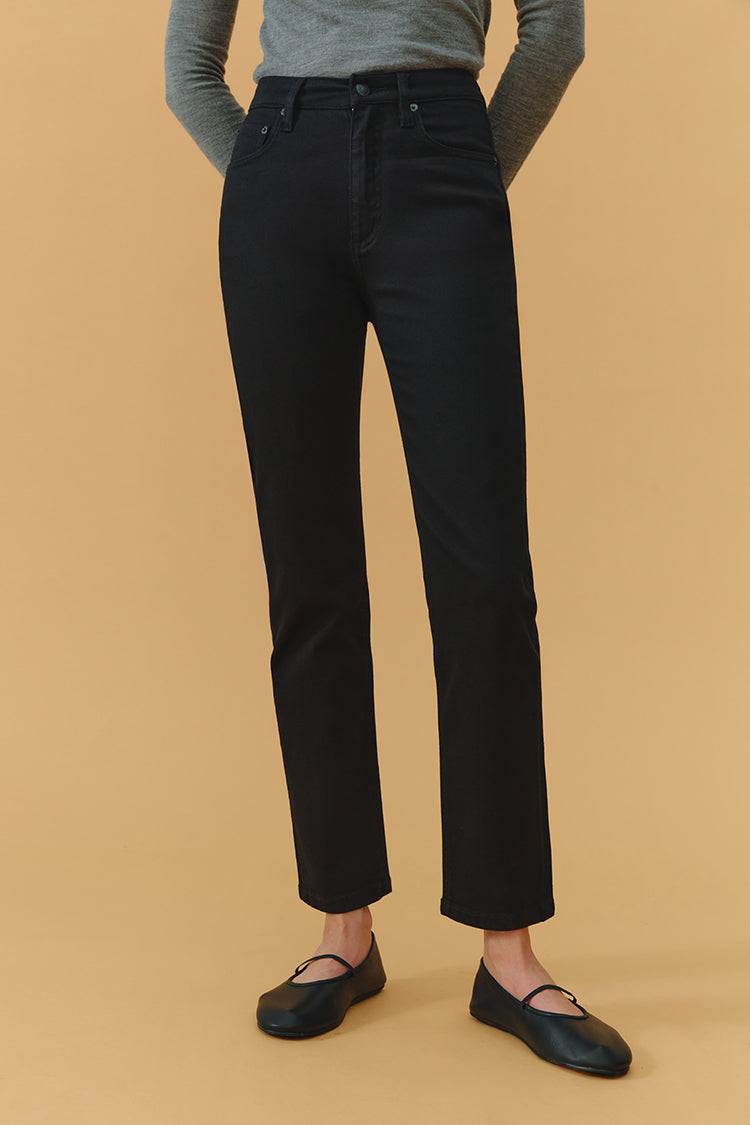 Two Shots High Rise Straight Crop Jeans HJ013 Hey Joanie