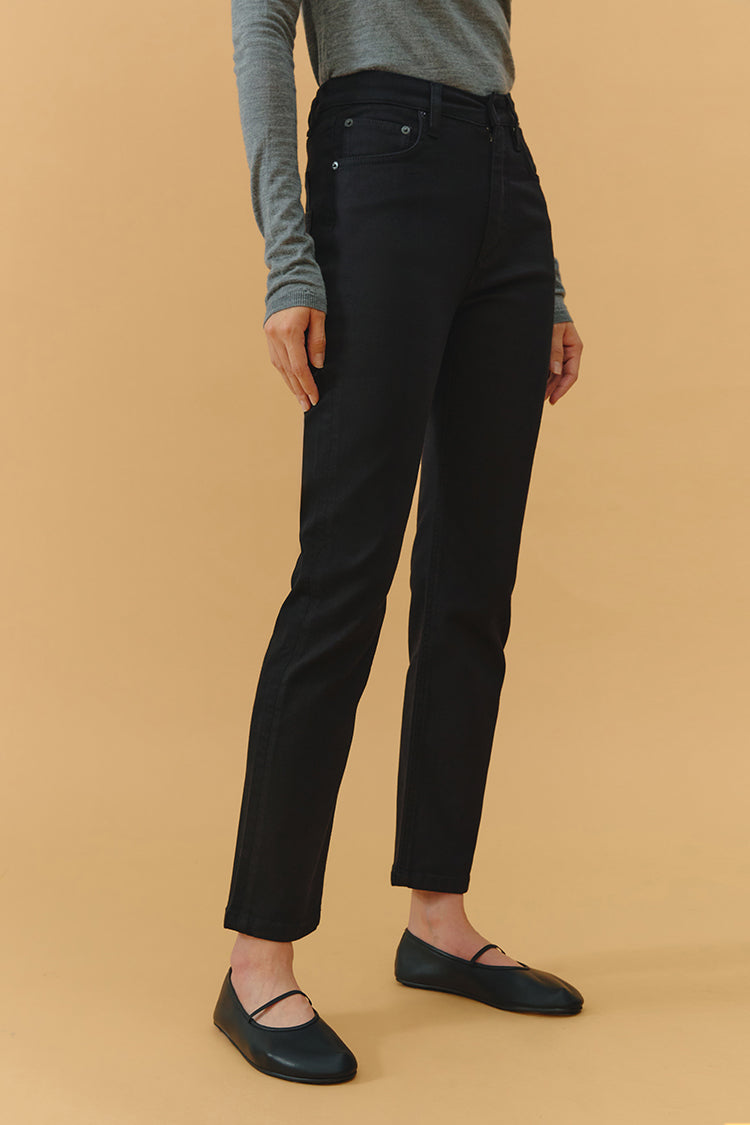 Two Shots High Rise Straight Crop Jeans HJ013 Hey Joanie