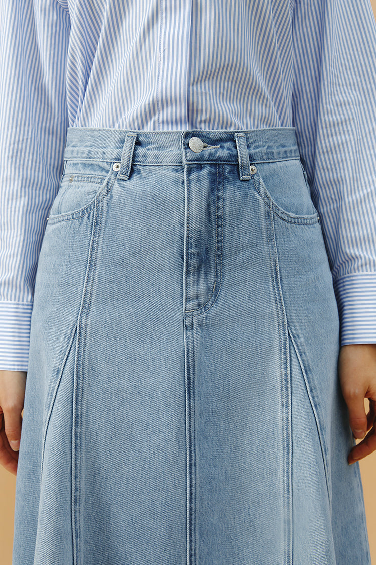 Monica Swing Denim Midi Skirt HJ806 Hey Joanie