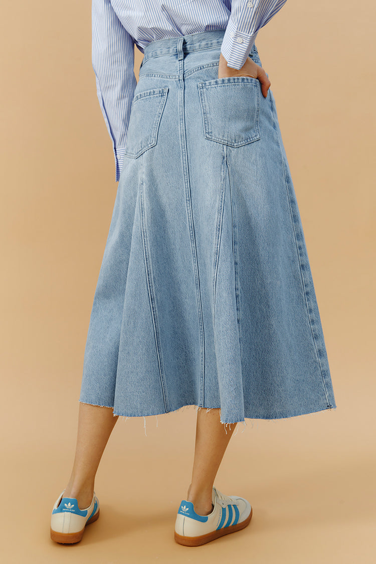 Monica Swing Denim Midi Skirt HJ806 Hey Joanie