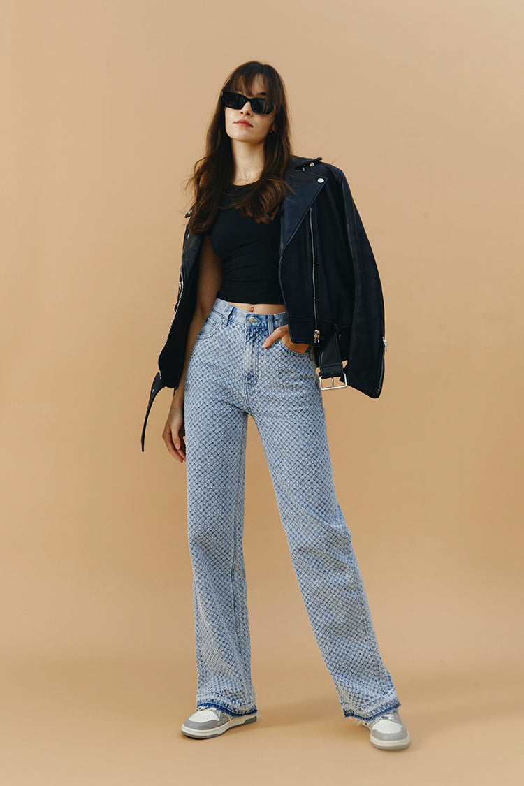 Coney Island Whitefish Tweed Wide Jeans HJ007 [FINAL SALE] Hey Joanie